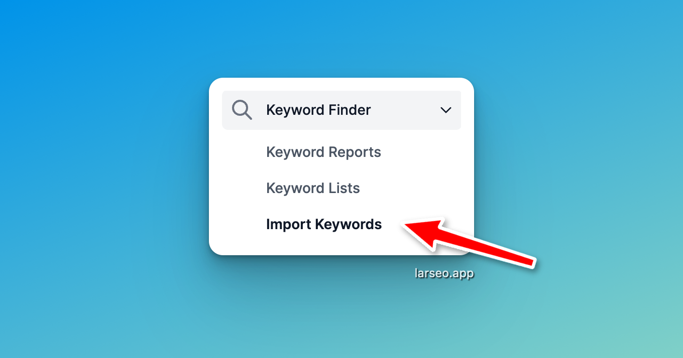 import keywords to Larseo